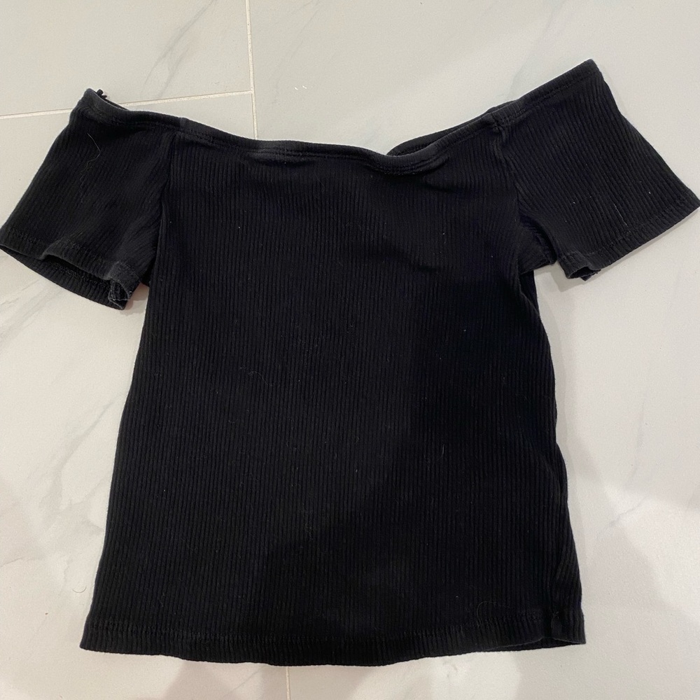 Black off the shoulder top